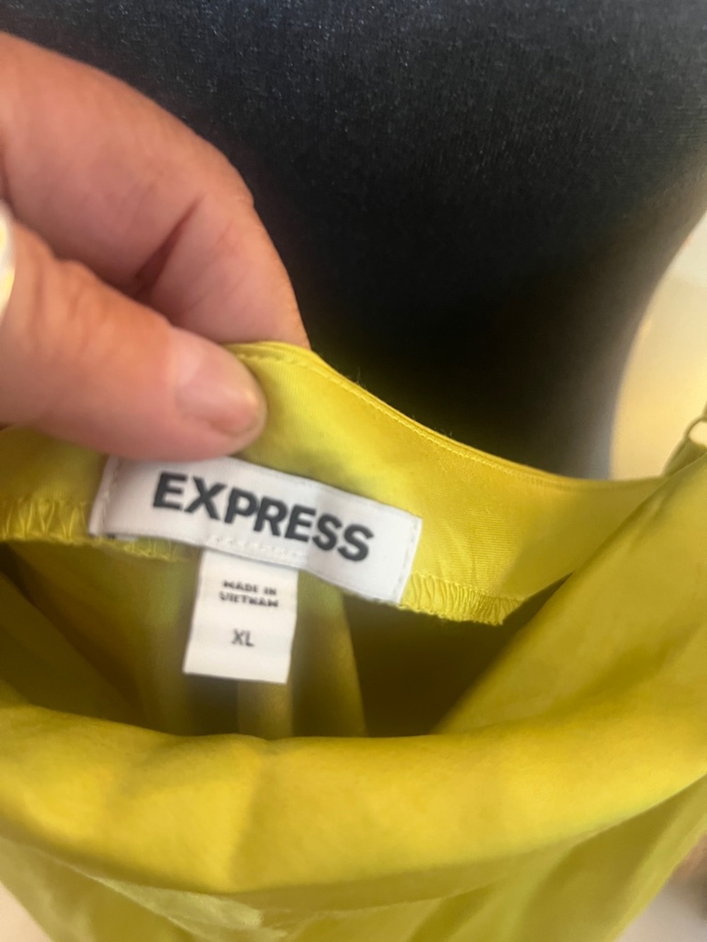 Express Lime Green Satin Slip Dress - Picture 2 of 8
